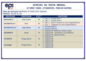 ROTEIRO DE PROVA MENSAL