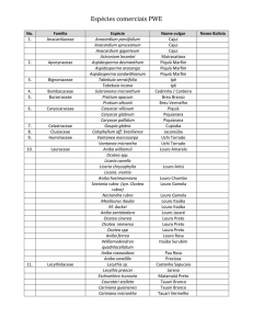 Espécies comerciais PWE