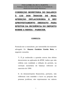 CORREÇÃO MONETÁRIA DO BALANÇO À LUZ DOS ÍNDICES DE