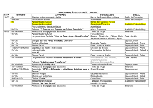 programação do 3º salão do livro