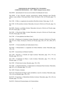 cronograma de introdução à filosofia