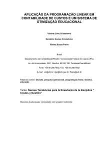 3 Uma Aplicação de Programação Linear em Contabilidade de Custos