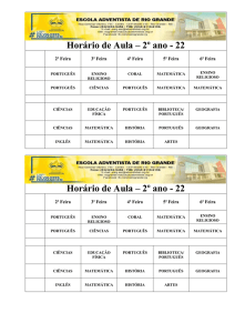 Horário de Aula – 5º ano C
