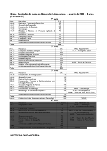 Grades e Pré-requisitos dos Cursos de GEOGRAFIA