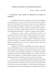 o ensino da filosofia e o pensamento reflexivo