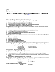 Bio01 - Avaliação Bimestral 4.2 - Tecidos Conjuntivo e Epitelial