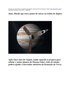 Juno, Missão que está a ponto de entrar na órbita de