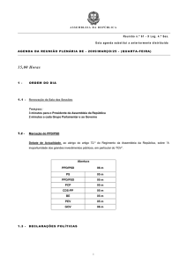 Agenda reunião nº. 061 - Assembleia da República