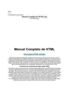 Manual Completo de HTML - TREINAMENTO