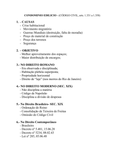 CONDOMINIO EDILICIO - (CÓDIGO CIVIL, arts. 1.331 a 1.358)