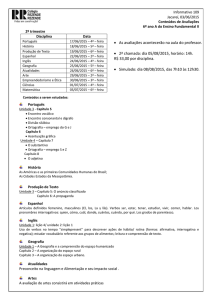 Informativo 109 Jacareí, 03/06/2015 Conteúdos de Avaliações 6º