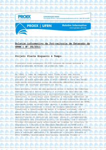 Boletim informativo da Pró-reitoria de Extensão da UFRN | Nº 06