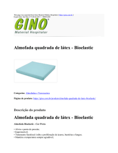 Almofada quadrada de látex - Bioelastic : Gino Material Médico