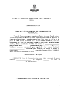 termo de compromisso para ocupação do teatro de arena