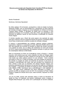 Discurso pronunciado pelo Deputado Assis Carvalho (PT/PI) em