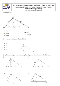 Relações métricas no triângulo eetângulo – 9º ano