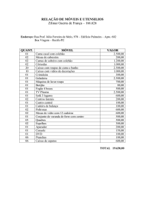 RELAÇÃO DE MÓVEIS E UTENSILIOS