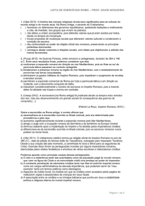 LISTA DE EXERCÍCIOS ROMA – PROF. DAVID NOGUEIRA 1. (Ufpe