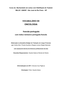 1 Curso de Bacharelado em Letras com Habilitação de Tradutor