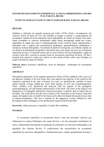 ESTUDO DO ESCOAMENTO SUPERFICIAL NA BACIA