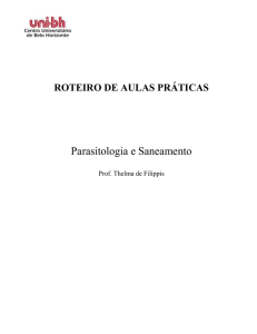 ROTEIRO DE AULAS PRÁTICAS Parasitologia e Saneamento Prof