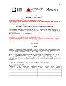 1 M O D E L O CONVENÇÃO DE CONDOMÍNIO Trata