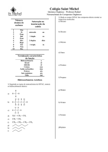 Nomenclatura de Hidrocarbonetos