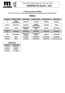 HORÁRIO – 3o ANO DO ENSINO MÉDIO