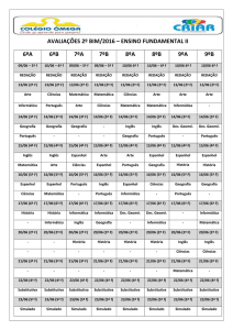 AVALIAÇÕES 2º BIM/2016 – ENSINO FUNDAMENTAL II 6ºA 6ºB