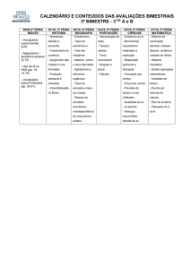 CALENDÁRIO E CONTEÚDOS DAS AVALIAÇÕES BIMESTRAIS 3º