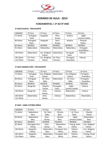 HORÁRIO DE AULA - 2014 FUNDAMENTAL I