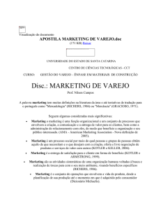 APOSTILA MARKETING DE VAREJO - Marketing