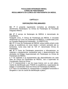 Regulamento da clínica de Fisioterapia