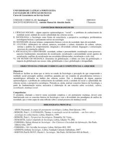 Sociologia I 5 ECTS 2009/2010 - Universidade Católica Portuguesa