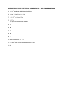 gabarito lista de exercícios suplementar – mol e massa molar