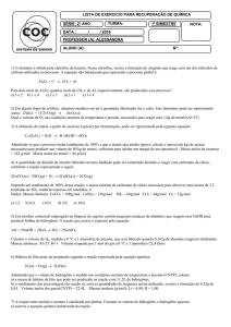 lista de exercícios de cálculo estequiométricos – química c