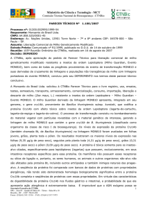 parecer técnico nº /2007 - Ministério do Meio Ambiente