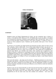ÉMILE DURKHEIM O HOMEM Durkheim nasceu em Épinal