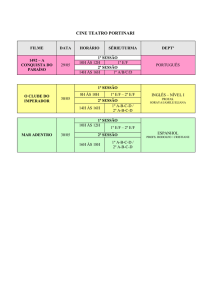 PROGRAMAÇÃO DO CINE TEATRO PORTINARI