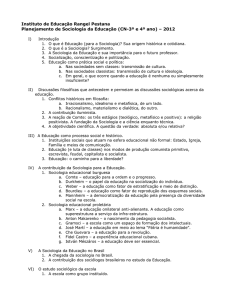 Tópicos para o Planejamento de Sociologia 2005