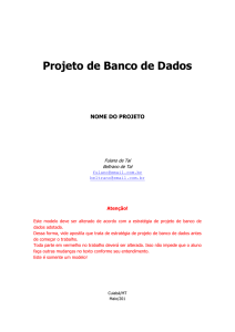 Modelo do projeto de Banco de Dados