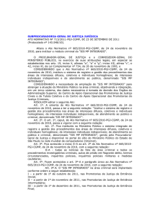 Ato Normativo nº 713/2011-PGJ-CGMP, de 23 de setembro