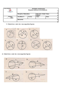 Lista de Exercícios sobre relações métricas na circunferência