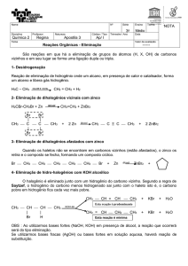 2- Eliminação de dihalogênios vicinais com zinco