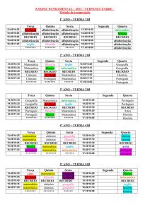 ENSINO FUNDAMENTAL – TURNO DA TARDE –
