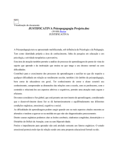 JUSTIFICATIVA Psicopegagogia Projeto - caroltintina