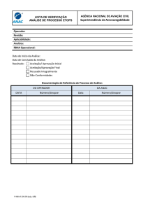 Lista de Verificação para Análise de Processo ETOPS SAR/GGAC