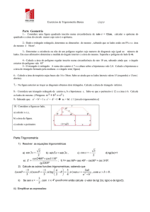 Exercícios de Trigonometria Básica Gaspar Parte Geometria 1