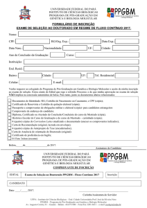 Formulário de Inscrição - Fluxo Contínuo - PPGBM