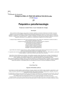 PSIQUIATRIA E PSICOFARMACOLOGIA - Psiquiatria